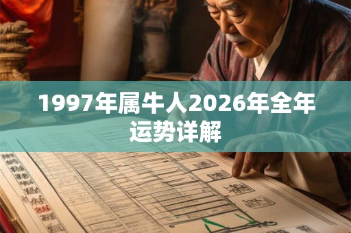1997年属牛人2026年全年运势详解