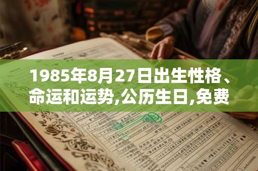 1985年8月27日出生性格、命运和运势,公历生日,免费算命