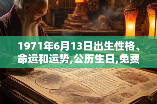 1971年6月13日出生性格、命运和运势,公历生日,免费算命 1971年6月13日出生性格、命运和运势,公历生日,免费算命