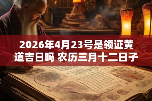 2026年4月23号是领证黄道吉日吗 农历三月十二日子好吗