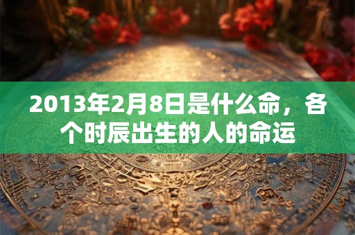 2013年2月8日是什么命，各个时辰出生的人的命运