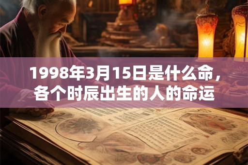 1998年3月15日是什么命，各个时辰出生的人的命运