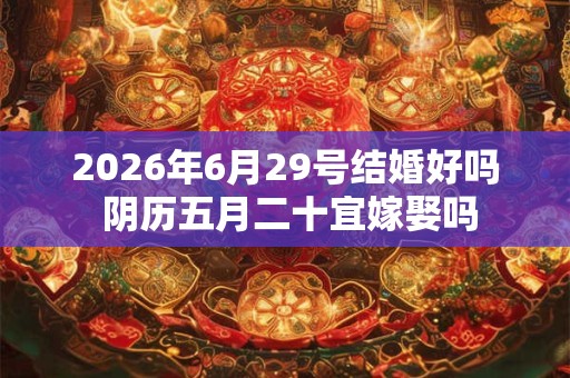2026年6月29号结婚好吗 阴历五月二十宜嫁娶吗