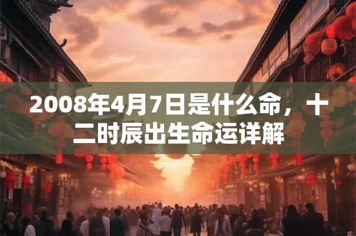 2008年4月7日是什么命,十二时辰出生命运详解 2008年4月7日是什么命,十二时辰出生命运详解