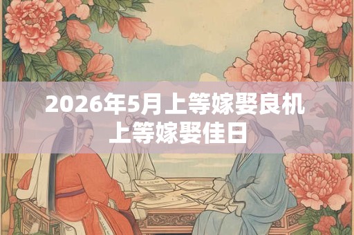 2026年5月上等嫁娶良机 上等嫁娶佳日 2026年5月上等嫁娶良机 上等嫁娶佳日