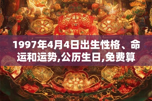 1997年4月4日出生性格、命运和运势,公历生日,免费算命