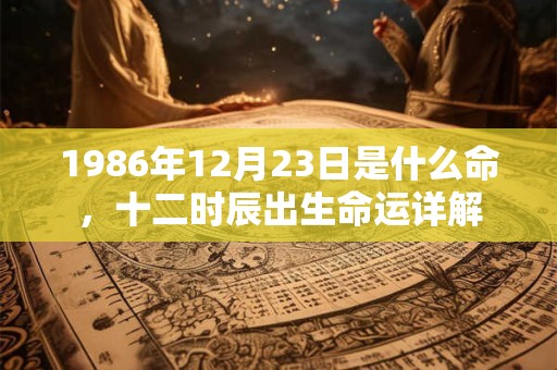1986年12月23日是什么命,十二时辰出生命运详解 1986年12月23日是什么命,十二时辰出生命运详解