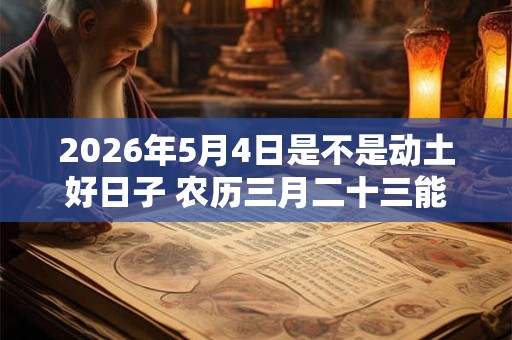 2026年5月4日是不是动土好日子 农历三月二十三能动土吗