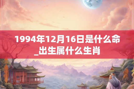 1994年12月16日是什么命_出生属什么生肖