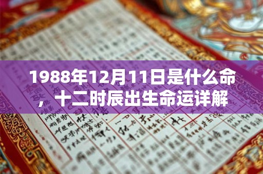 1988年12月11日是什么命,十二时辰出生命运详解 1988年12月11日是什么命,十二时辰出生命运详解