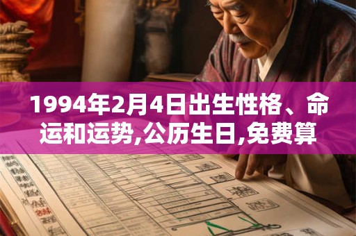 1994年2月4日出生性格、命运和运势,公历生日,免费算命