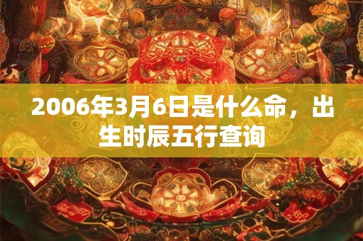 2006年3月6日是什么命，出生时辰五行查询