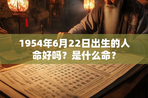 1954年6月22日出生的人命好吗？是什么命？