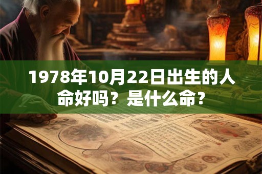 1978年10月22日出生的人命好吗?是什么命? 1978年10月22日出生的人命好吗?是什么命?