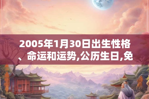 2005年1月30日出生性格、命运和运势,公历生日,免费算命 2005年1月30日出生性格、命运和运势,公历生日,免费算命