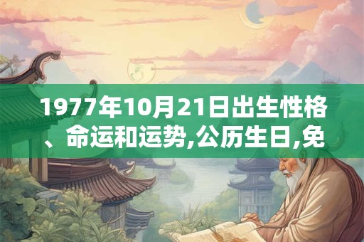 1977年10月21日出生性格、命运和运势,公历生日,免费算命