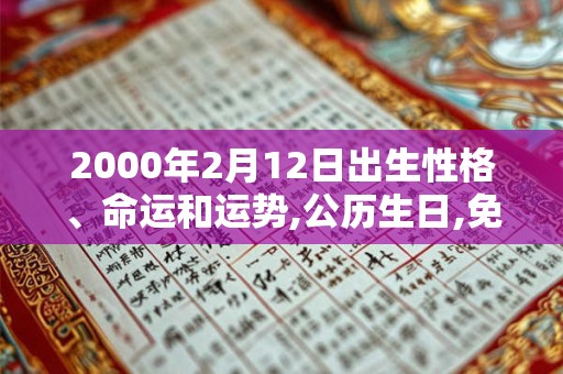 2000年2月12日出生性格、命运和运势,公历生日,免费算命