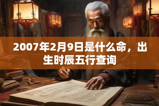 2007年2月9日是什么命，出生时辰五行查询