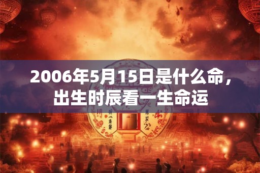 2006年5月15日是什么命，出生时辰看一生命运
