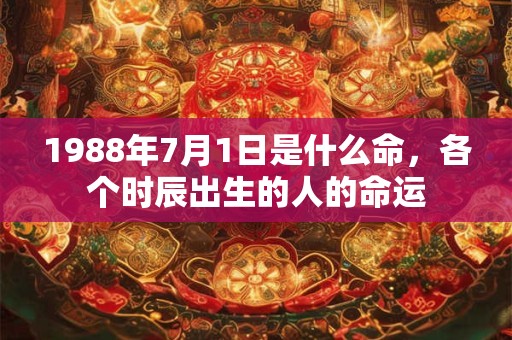 1988年7月1日是什么命,各个时辰出生的人的命运 1988年7月1日是什么命,各个时辰出生的人的命运