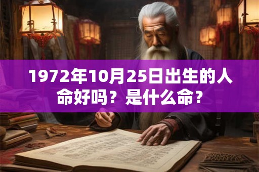 1972年10月25日出生的人命好吗?是什么命? 1972年10月25日出生的人命好吗?是什么命?