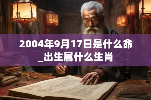 2004年9月17日是什么命_出生属什么生肖 2004年9月17日是什么命_出生属什么生肖