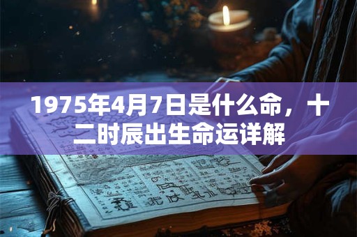 1975年4月7日是什么命，十二时辰出生命运详解