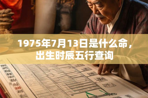 1975年7月13日是什么命，出生时辰五行查询