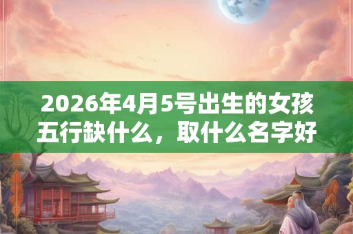 2026年4月5号出生的女孩五行缺什么，取什么名字好