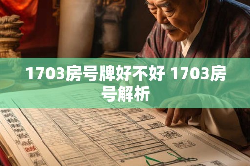 1703房号牌好不好 1703房号解析