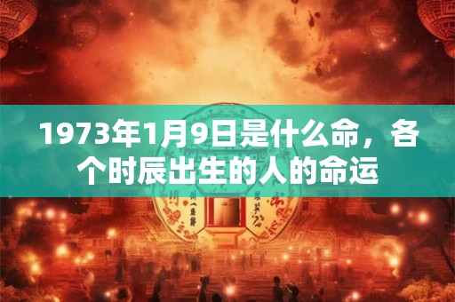 1973年1月9日是什么命，各个时辰出生的人的命运