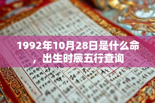 1992年10月28日是什么命，出生时辰五行查询