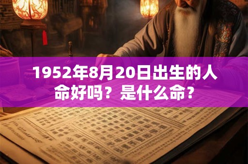 1952年8月20日出生的人命好吗？是什么命？