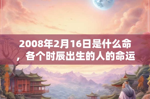 2008年2月16日是什么命,各个时辰出生的人的命运 2008年2月16日是什么命,各个时辰出生的人的命运