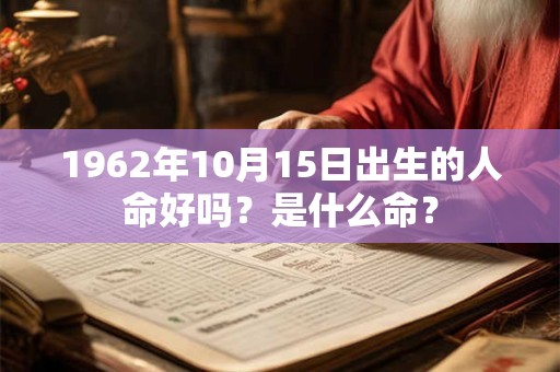1962年10月15日出生的人命好吗？是什么命？