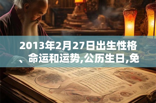 2013年2月27日出生性格、命运和运势,公历生日,免费算命