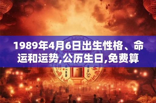 1989年4月6日出生性格、命运和运势,公历生日,免费算命