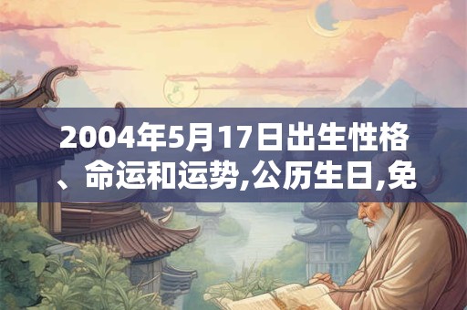 2004年5月17日出生性格、命运和运势,公历生日,免费算命