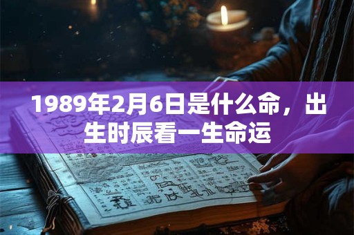 1989年2月6日是什么命，出生时辰看一生命运