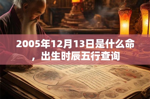 2005年12月13日是什么命，出生时辰五行查询
