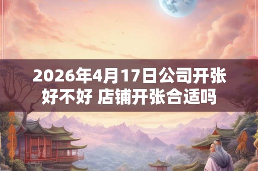 2026年4月17日公司开张好不好 店铺开张合适吗