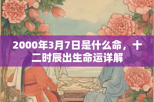 2000年3月7日是什么命，十二时辰出生命运详解