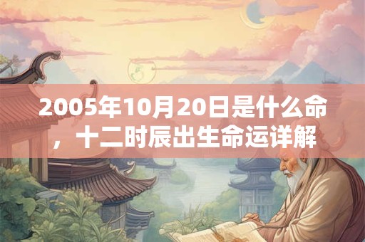 2005年10月20日是什么命，十二时辰出生命运详解