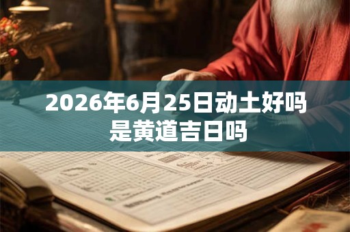 2026年6月25日动土好吗 是黄道吉日吗