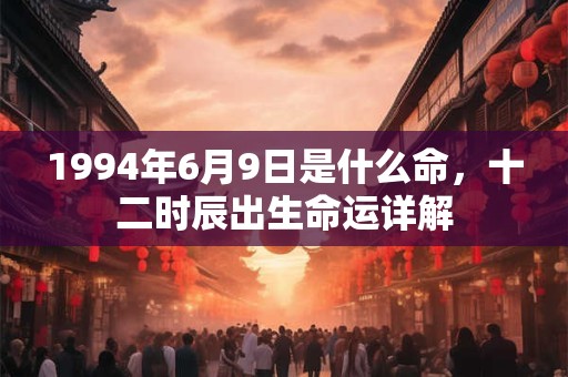 1994年6月9日是什么命，十二时辰出生命运详解