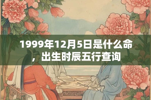 1999年12月5日是什么命，出生时辰五行查询