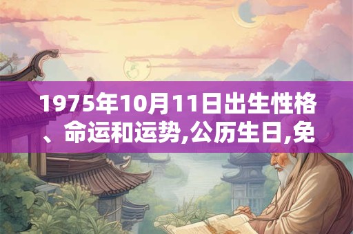 1975年10月11日出生性格、命运和运势,公历生日,免费算命