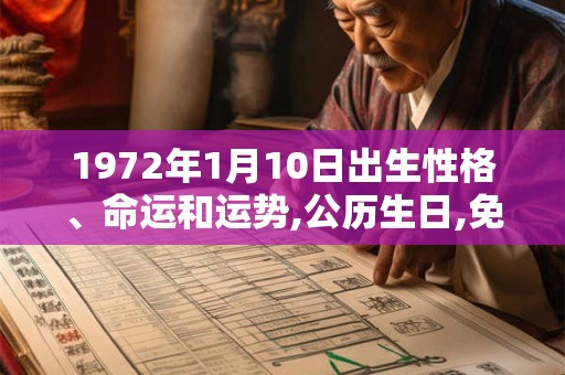 1972年1月10日出生性格、命运和运势,公历生日,免费算命 1972年1月10日出生性格、命运和运势,公历生日,免费算命