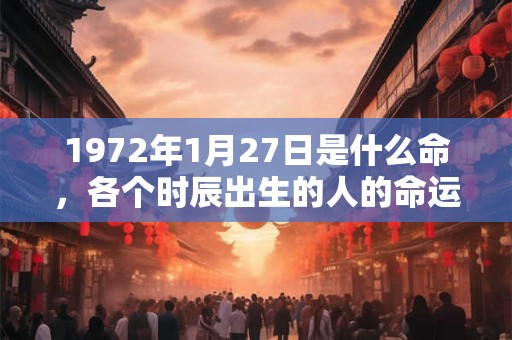 1972年1月27日是什么命，各个时辰出生的人的命运