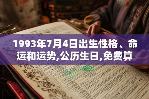 1993年7月4日出生性格、命运和运势,公历生日,免费算命